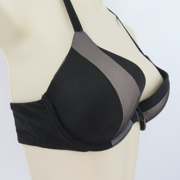 Victorias Secret 32B Bra Perfect Shape Front Hook Mesh Strap Accent Padded Wired - Picture 2 of 14